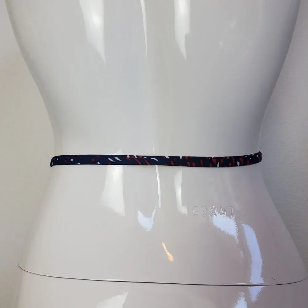Vintage 70s Navy Red White Cloth Belt